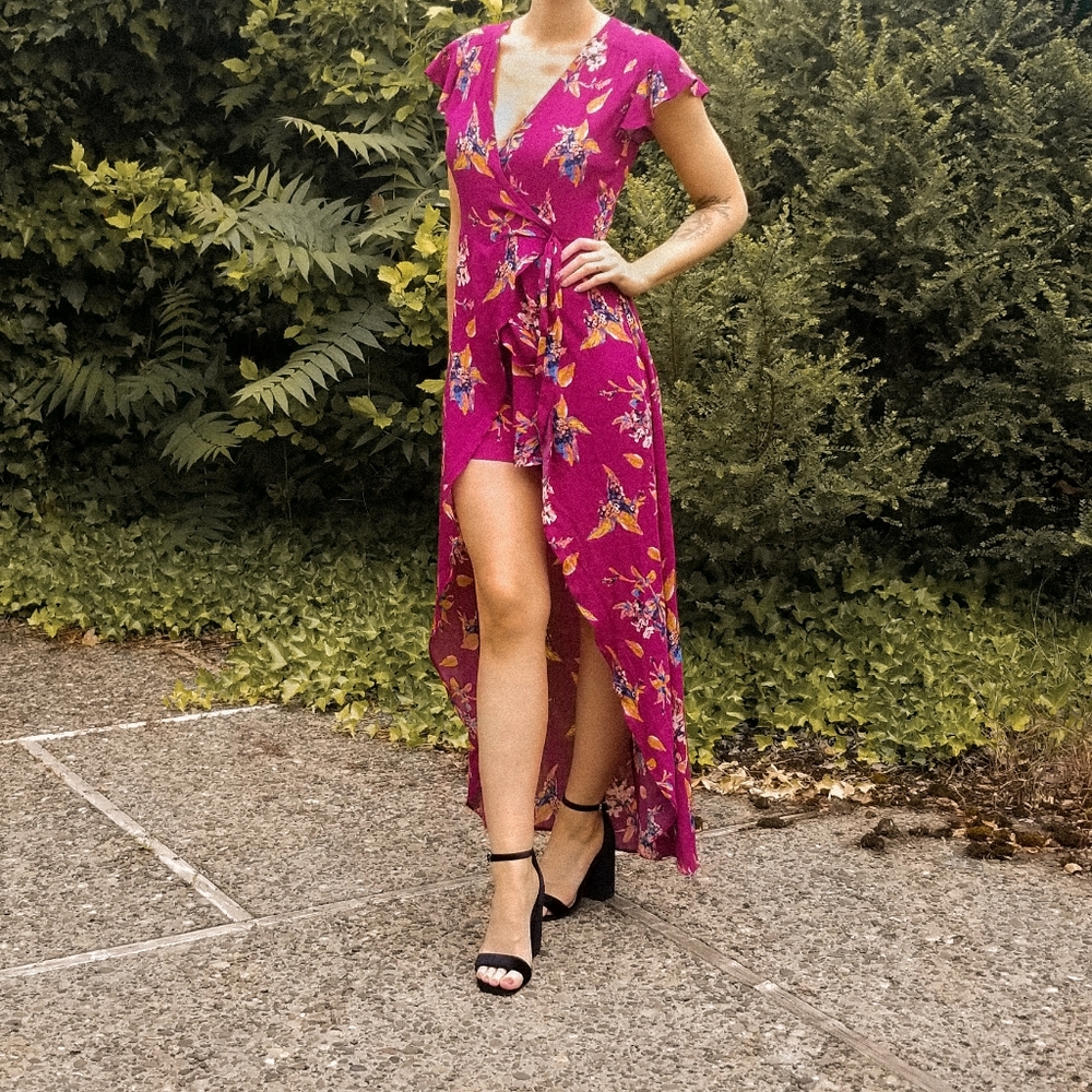 Romper Dress Faux Wrap
